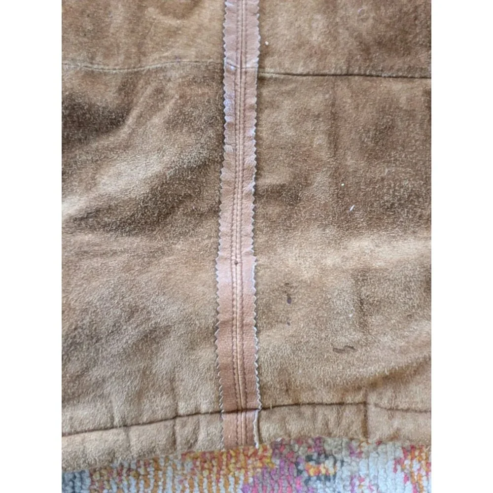 Vintage Ruggedwear Leather Coat-Sm (Fits M/L) - Womens-Faux Shearling Lined-Read - Picture 14 of 16